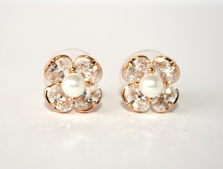 Náušnice Fashion Jewerly - Kytička se zirkony 619