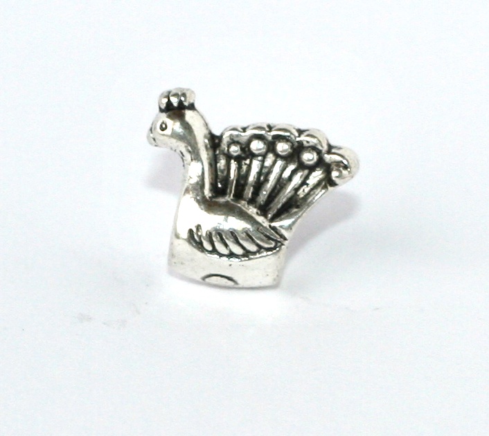 Korálek Fashion Jewerly - Stříbrný páv 927
