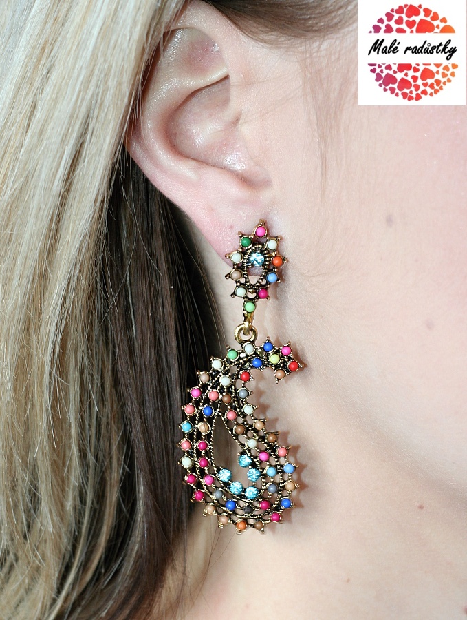 Náušnice Fashion Jewerly - Bohemian barevné korálky 111