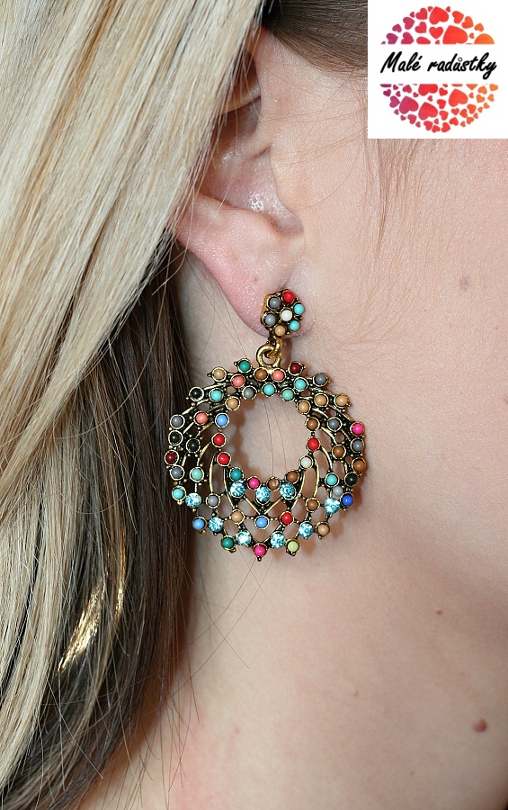 Náušnice Fashion Jewerly - Bohemian barevné kruhy 113