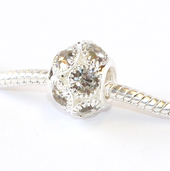 Korálek na náramek Fashion Jewerly - Stříbrná luxusní koule 1253