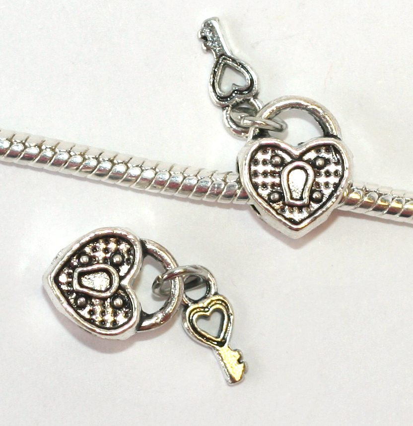 Korálek Fashion Jewerly - Srdce zámek s klíčkem 1435