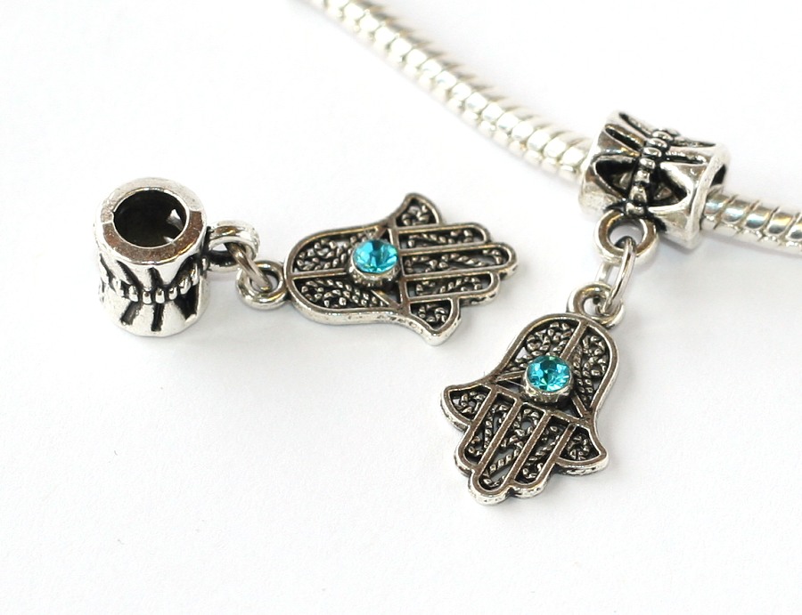 Korálek Fashion Jewerly - Přívěsek Ruka Fátimy, Hamsa, modrá 1638