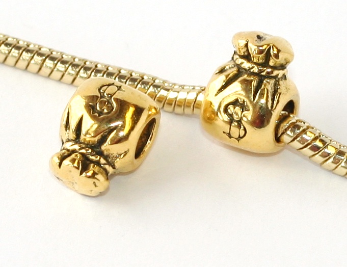 Korálek na náramek Fashion Jewerly - Peníze, měšec, dolar, bohatství 1713