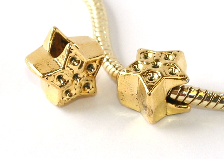 Korálek na náramek Fashion Jewerly - Hvězda zlatá 1722