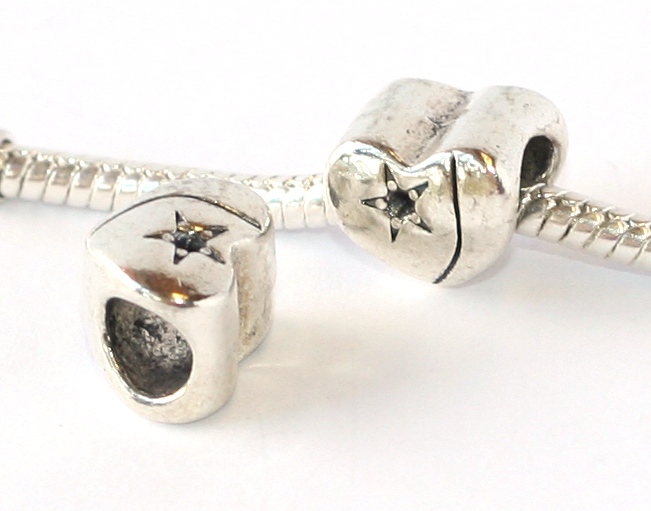 Korálek na náramek Fashion Jewerly - Srdce s hvězdou 1728