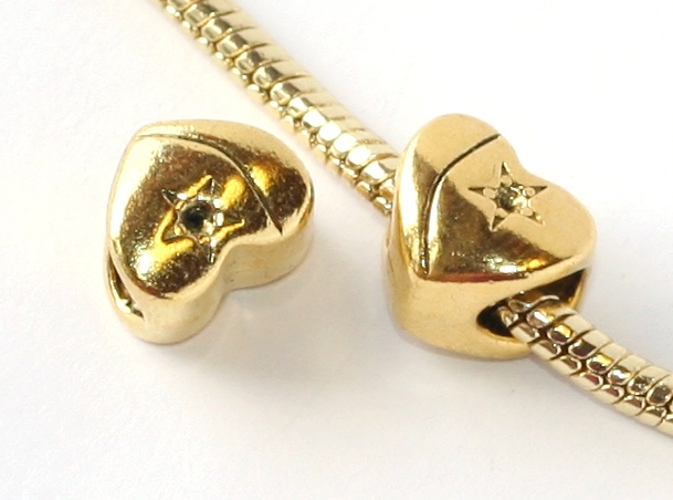 Korálek na náramek Fashion Jewerly - Srdce s hvězdou 1729