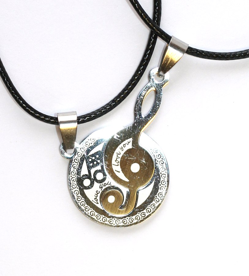 Řetízek pro dva Fashion Jewerly - Hudba, láska, I love you 1803