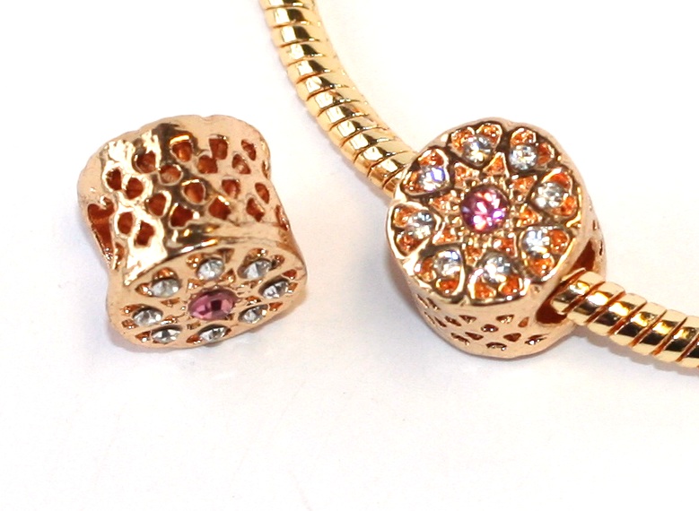 Korálek na náramek Fashion Jewerly - Zlatá Květina, Hvězda, mini srdíčka 1825