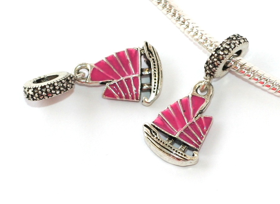 Korálek na náramek Fashion Jewerly -Přívěsek Enamel Loď, Plachetnice, Moře 1956