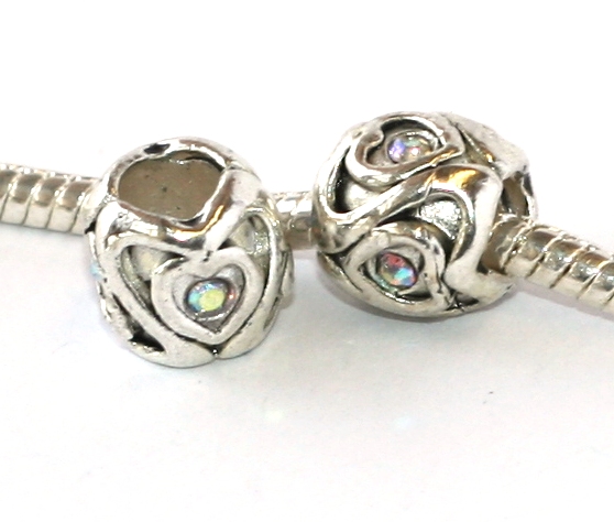 Korálek na náramek Fashion Jewerly - Sweet heart Silver, Srdce 2033