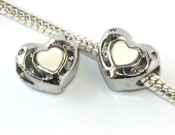Korálek na náramek Fashion Jewerly - Enamel Srdce, Čistá láska 2041
