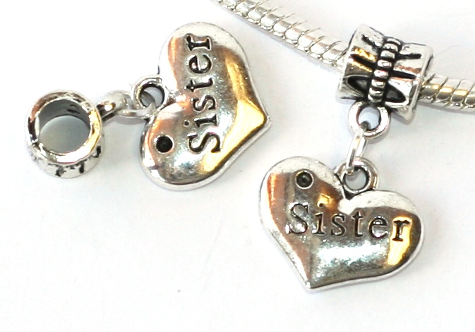Korálek Fashion Jewerly - Přívěsek Srdce s nápisem Sister, Setra 2145
