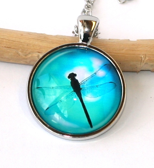 Řetízek Fashion Jewerly - Amulet Vážka v modrém, Dragonfly Blue 2209