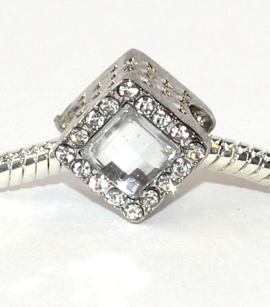Korálek Fashion Jewerly - Elegantní Silver lady Chic, Zdobená kostka, Čtverec 2314