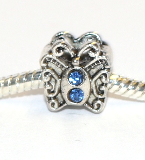 Korálek na náramek Fashion Jewerly - Modrý motýlek, Blue Butterfly 2321