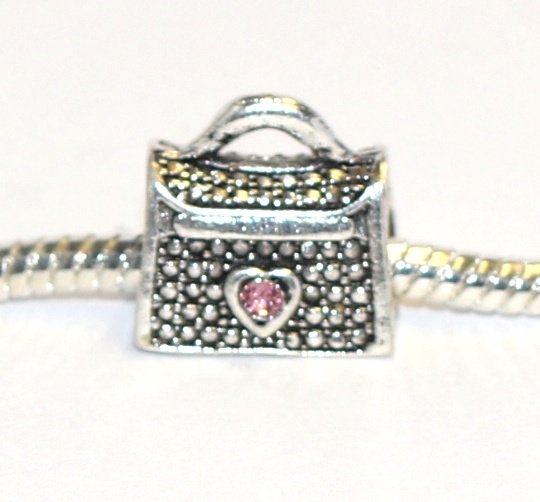 Korálek na náramek Fashion Jewerly - Kabelka, Taška, Elegantní Podnikatelka, Růžové srdce 2332