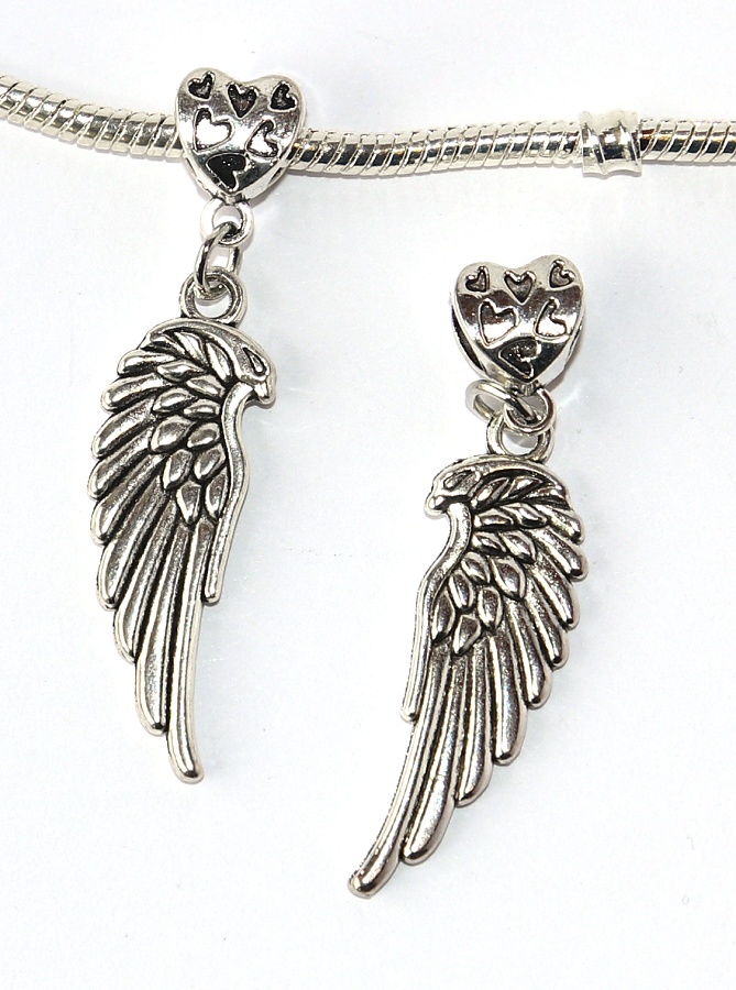 Korálek Fashion Jewerly - Přívěsek Andělské křídlo větší, Srdce plné srdíček, Angels love 2336