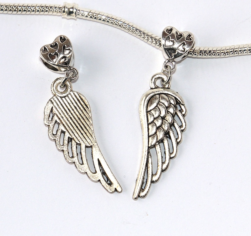 Korálek Fashion Jewerly - Přívěsek Andělské křídlo s růží, Srdce plné srdíček, Angels love 2337