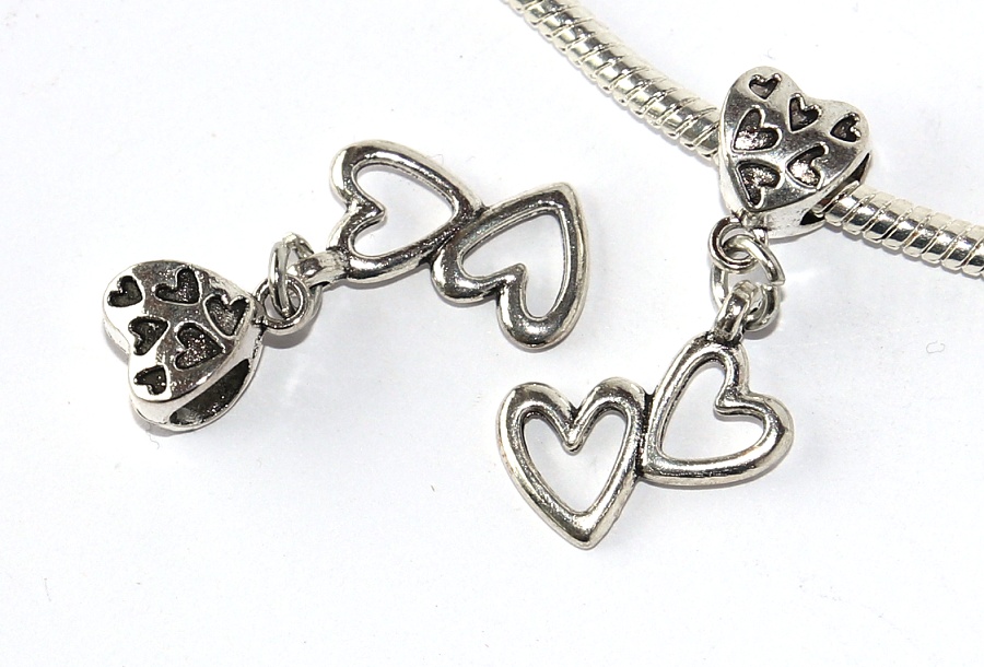 Korálek Fashion Jewerly - Přívěsek Dvě Srdce spojená, Srdíčka, Love Connection 2346