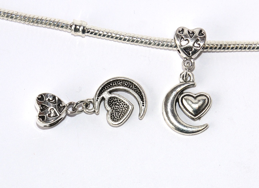 Korálek Fashion Jewerly - Přívěsek Srdce na Měsíci, Heart on the moon 2347