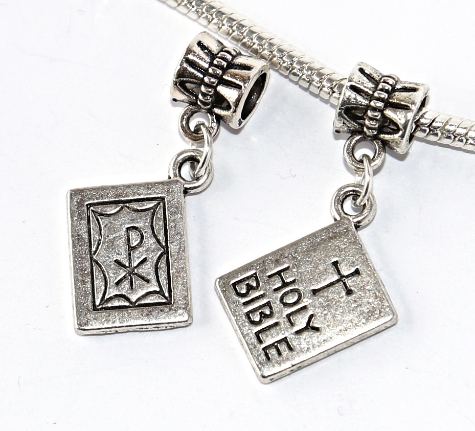 Korálek Fashion Jewerly - Přívěsek Svatá Bible s Křížem, Holy Kristus, Náboženství 2357