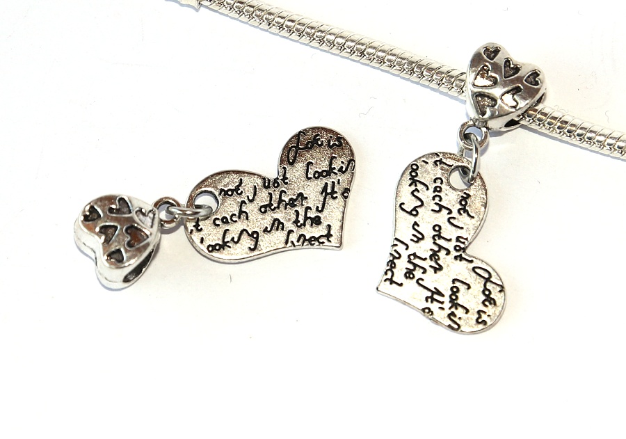 Korálek Fashion Jewerly - Přívěsek Srdce s nápisy, Zamilované psaní 2372