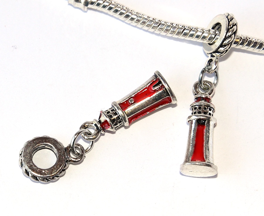 Korálek Fashion Jewerly - Přívěsek Maják červený, Red Lightouse, Safety 2389