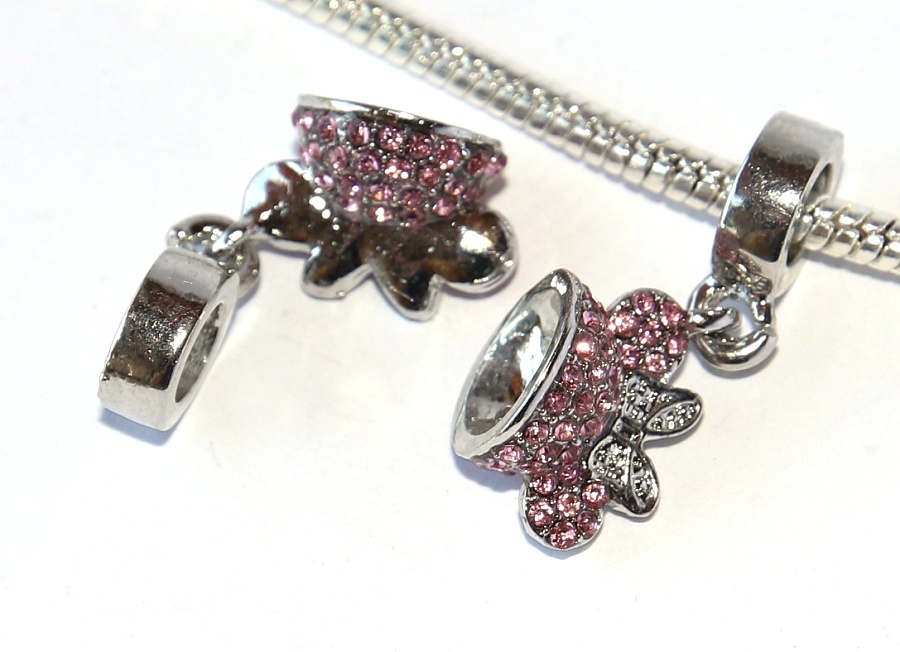 Korálek Fashion Jewerly - Přívěsek Růžová myší čepička s mašličkou, Minnie Mouse Pink Style Princess 2391