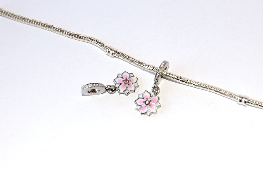 Korálek Fashion Jewerly - Přívěsek Enamel Květina pro princeznu, Pink Flower 2442
