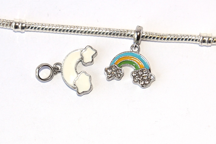 Korálek Fashion Jewerly - Přívěsek Duha s obláčky, Happy time, Love Rainbow 2451