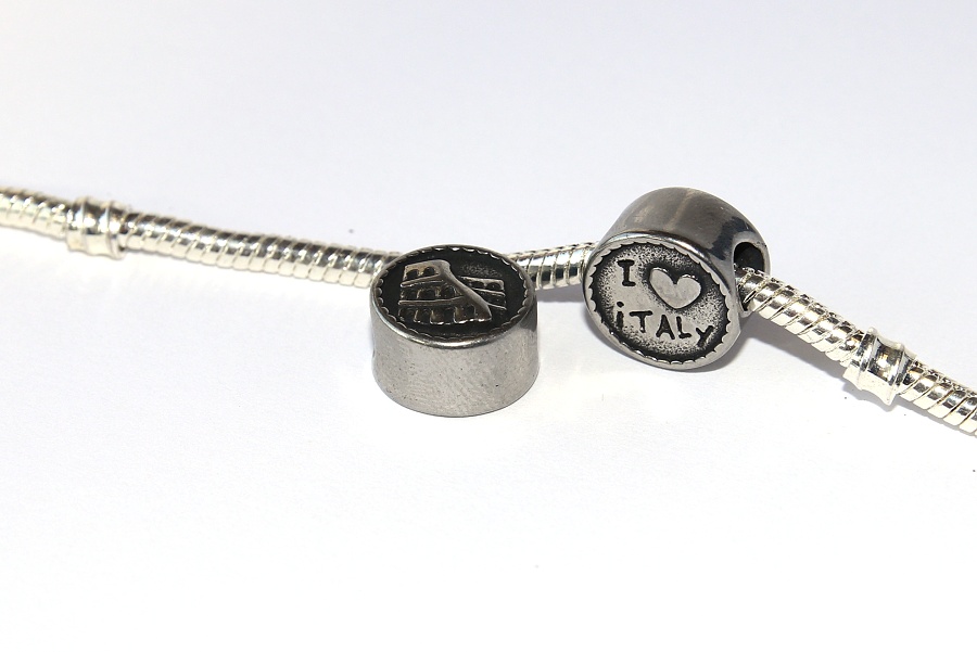 Korálek nerezový Fashion Jewerly - Miluji Itálii, Římské koloseum, Love Italy 2463