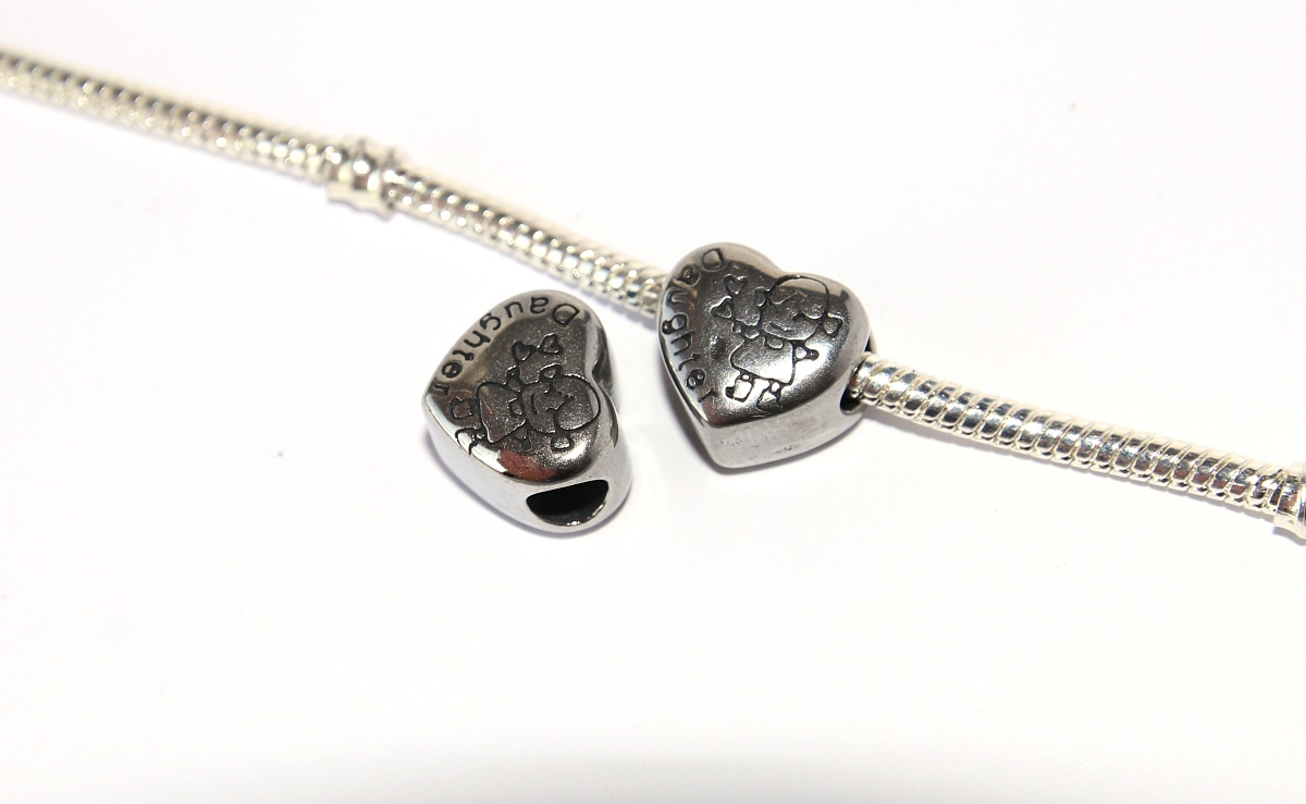 Korálek nerezový Fashion Jewerly - Dcera, Miluji dcerku, Srdce, Love daughter 2468