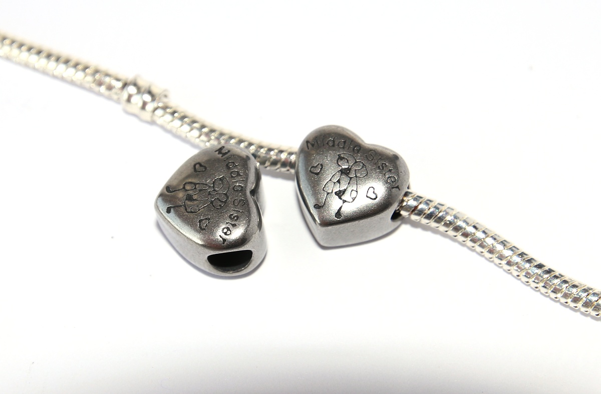 Korálek nerezový Fashion Jewerly - Prostřední Sestra, Miluji sestričku, Srdce, Love Middle sister 2469