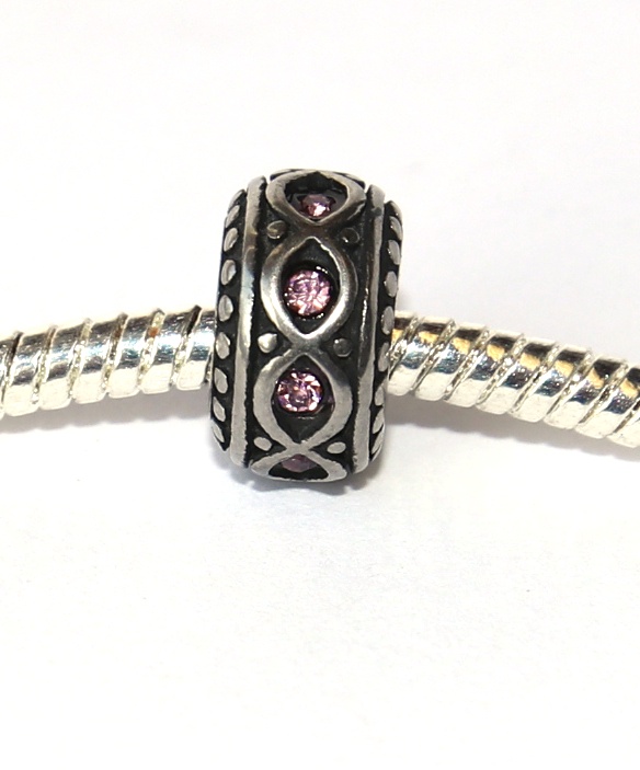 Korálek nerezový Fashion Jewerly - Růžová dáma s rhinestony, Elegance plná něhy 2486