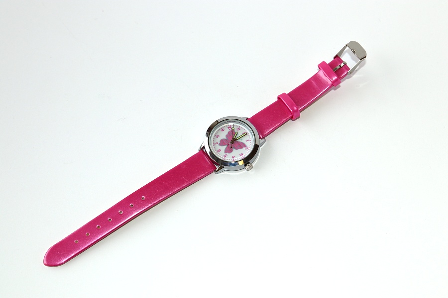 Dětské hodinky Fashion Jewerly, ručičky svítí ve tmě - Růžový motýl, Love Butterfly 2507