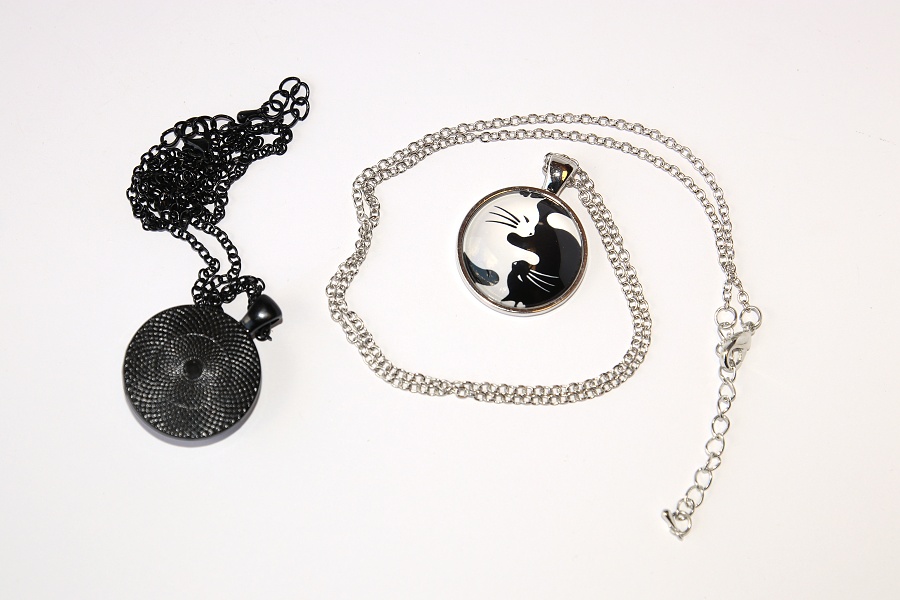 Řetízek Fashion Jewerly - Amulet Kočky, Černobílý Jin Jang, Rovnováha, Balance 2541
