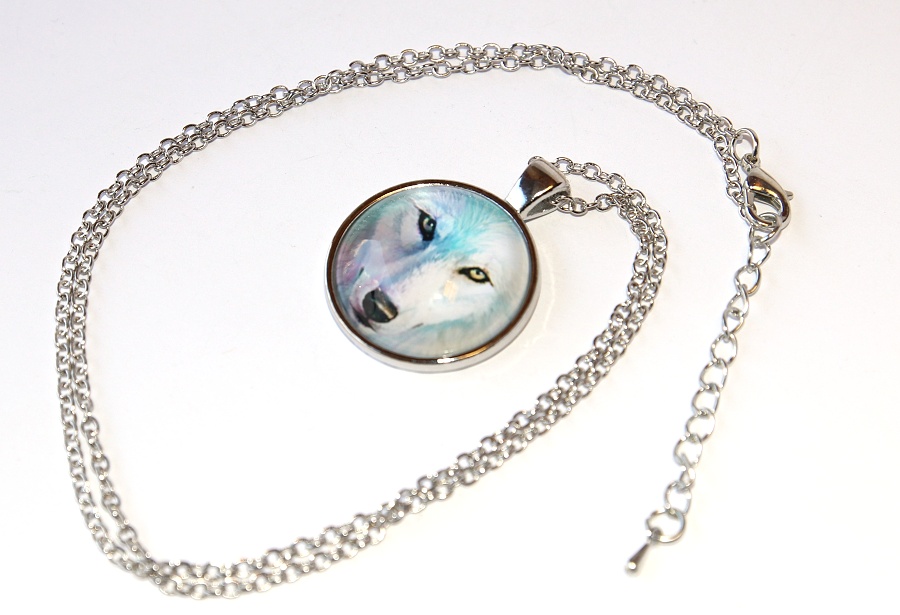 Řetízek Fashion Jewerly - Amulet Stříbrný Vlk, Moudrý ochránce, Silver Wolf 2547