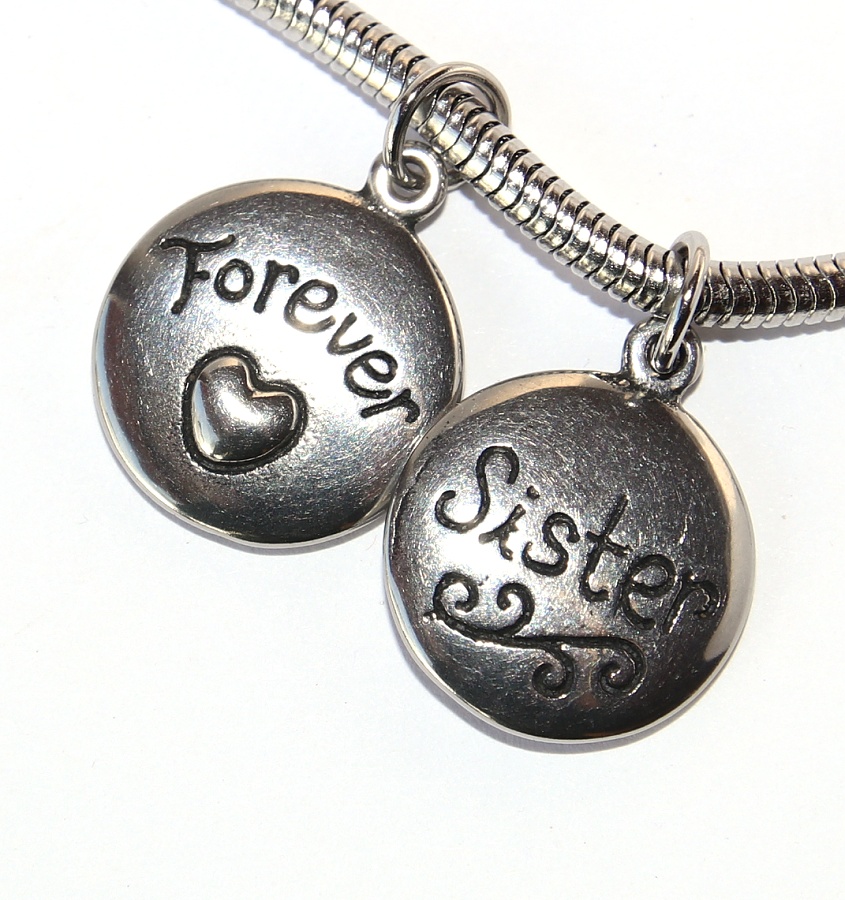 Korálek nerezový Fashion Jewerly - Přívěsek Sestra navždy, Sestřička má, Sister Forever 2569