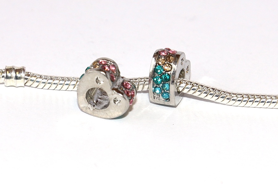 Korálek na náramek Fashion Jewerly - Barevné srdce pro princeznu, Heart Deluxe, Duhová kráska, Veselá hravost 2619