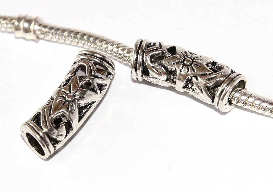Korálek na náramek Fashion Jewerly - Retro podlouhlá Květina, Flower unique 2660
