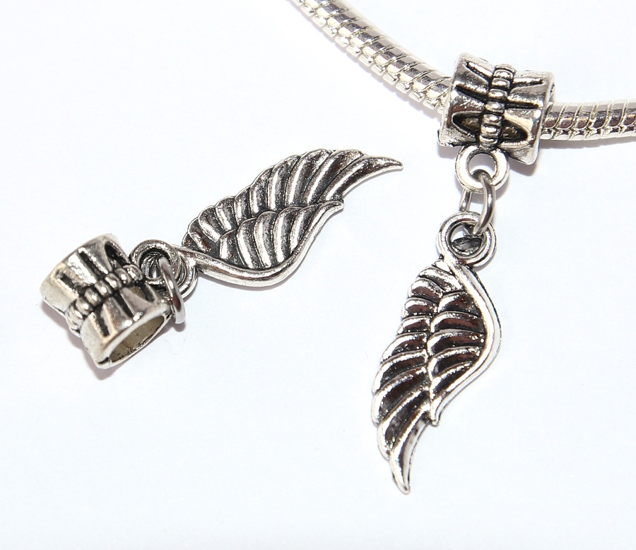 Korálek na náramek Fashion Jewerly - Přívěsek Andělské křídlo, Angel wings 2668