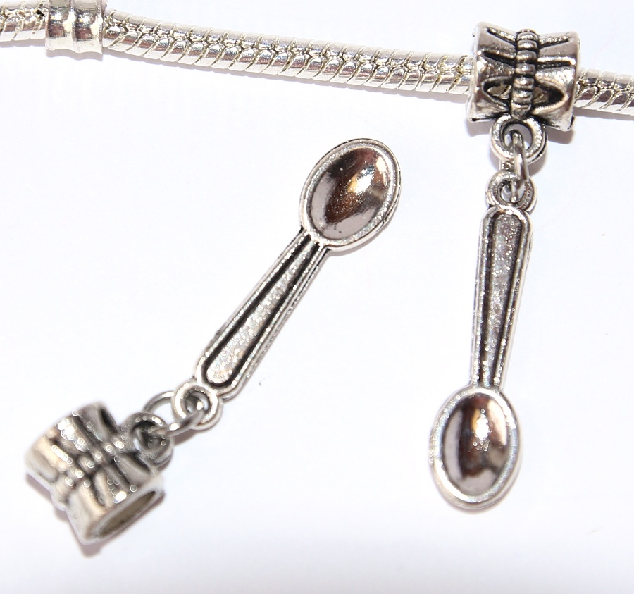 Korálek na náramek Fashion Jewerly - Přívěsek Lžička, Lžíce, Příbor, Mini Spoon 2684
