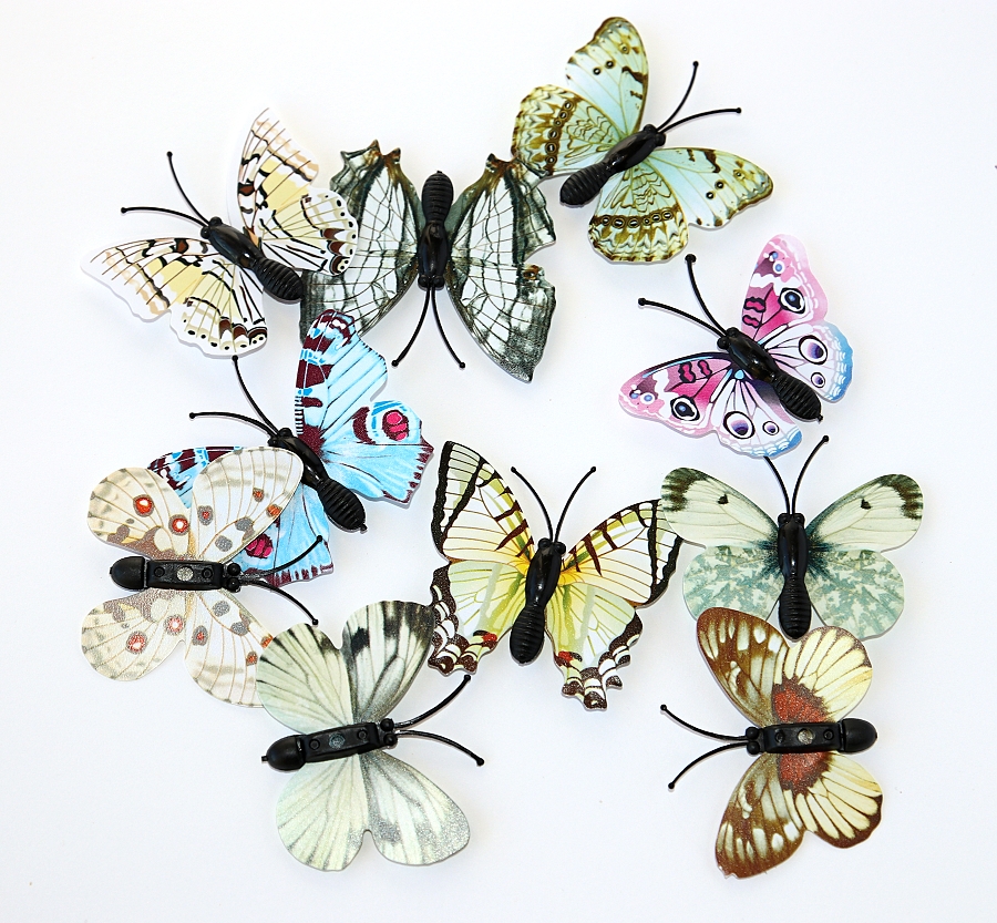 MR 3D Barevný Motýl na zeď s černým tělíčkem - Super dekorace, 1 ks dle vlastního výběru 2738