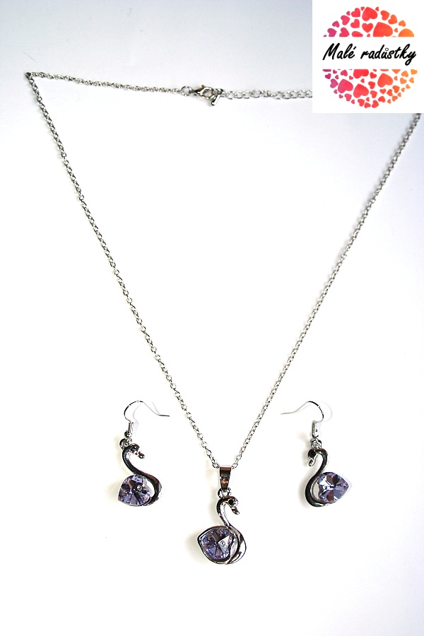 Souprava Fashion Jewerly - Náušnice a řetízek s labutí 262
