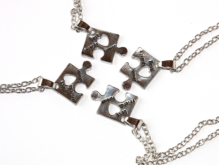 4 ks Řetízky párové pro čtyři osoby - Nejlepší přátelé, Kamarádi navždy, Best Friends forever, Puzzle 2808