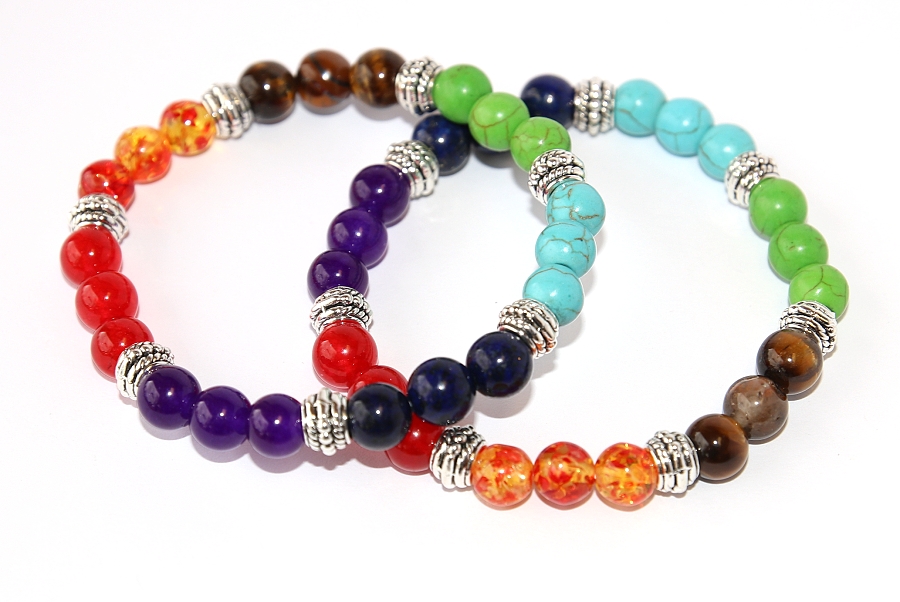 Čakrový náramek Fashion - Energetický, duhový náramek s korálky, 7 Čaker, Buddha, Reiki, Meditace, Yoga 2818