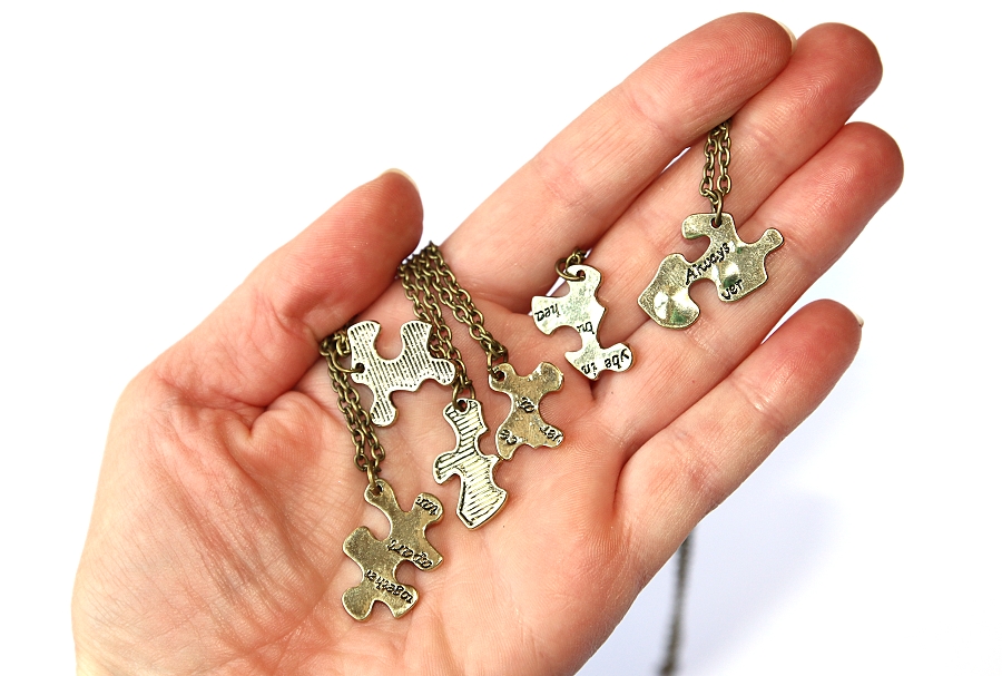 6 ks Řetízky párové pro šest osob - Nejlepší přátelé, Kamarádi navždy, Best Friends forever, Puzzle 2959