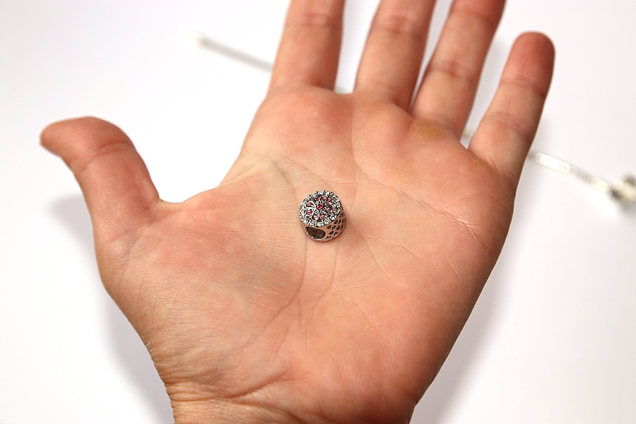 Korálek na náramek Fashion Jewerly - Růžová květina, Příroda, Pink Flower 2989