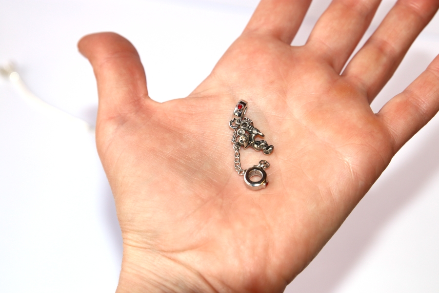 Korálek Fashion Jewerly - Oddělovač na řetízku Myška, Srdce, Zvířata, Little Mouse 3082